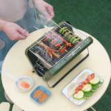 TD® Barbecue poêle barbecue domestique grill extérieur barbecue poêle portable pliant équipement de camping charbon de bois petit