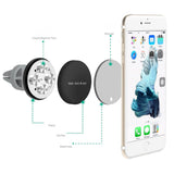 TD® Support de téléphone de voiture magnétique portable universel iphone samsung grip interchangeable pratique alliage aluminium