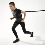 TD® Double corde de résistance sportive musculation équipement de fitness portable multifonction corde de traction 30LB (lbs)