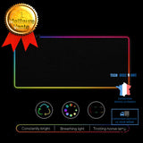 TD® Tapis de souris RGB Gaming Ordinateur Ambiance Gaming Éclairage USB Filaire Anti-Dérapant compatible clavier souris effet couleu
