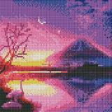 TD® Tableau 5D Paysage Peinture crépuscule-Décoration toile peinture violet style crépuscule pour décoration-Cadre mural