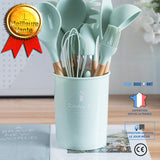 TD® 11 Pcs Ustensile de Cuisine en Silicone, Outils de Gadget Résistant à la Chaleur Antiadhésif Non Rayures sans BPA