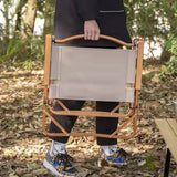 TD® Chaise pliante de camping en plein air chaise de camping portable en alliage d'aluminium à cadre en bois entièrement métallique