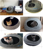 TD® Litière pour chats chien en forme de coquille d’œuf fermé grande taille maison de toilette lit rond nichoir nid anti odeur niche