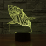 TD® 3D Optique LED Veilleuse 3D LED Night Lights Shark avec 7 couleurs de lumière pour la décoration de la maison lampe AmazTQ352204