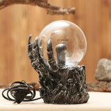 TD® Lampe décorative motif crâne et main effet statut lumière foudroyante effet statique halloween boule ionique rouge fête peur