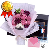TD® Fleur Préservée Savon Fleur Saint Valentin Cadeau Romantique Savon Créatif Bouquet De Roses Coffret Cadeau