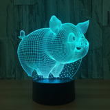 TD® Belle Cochon 7 Couleur Lampe 3D Visual Led Led Veilleuses pour Enfants Tactile USB Bébé Dormir Veilleuse 3D Lumière Lampe