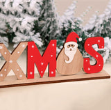TD® Ornements en bois de bureau de fenêtre de Noël Cartes de lettre peintes en bois Ornements d'assemblage d'assemblage