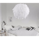 TD® Lustre pour Suspension Décoration Maison Salon / Design  Plumes blanches Salon chambre salle de fête 30 cm 220 V 45 W Blanc