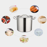 TD® casserole acier inoxydable composite couvercle rond hôtel eau marmite à soupe bouillir cuisine cuisson boullir accessoires