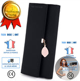 TD® Portefeuille Femme Longue Porte-Cartes Porte-Monnaie à glissière avec Feuille Pendentif en PU Cuir, 10 Emplacements Cartes pour