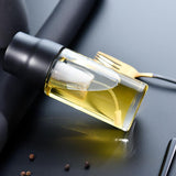 TD® Pulvérisation d'huile de type poussoir bouteille d'huile de pulvérisation de cuisine bouteille d'huile de sésame transparente