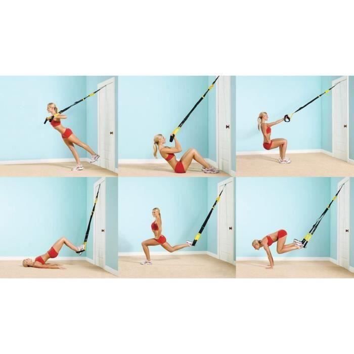 TD® Ceinture d'entraînement de suspension Ceinture de tension de corde de yoga et fitness équipement de résistance et de forme physi