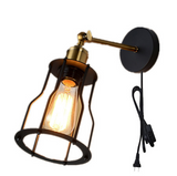TD® UNI Lot de 2 Applique Murale Intérieur Vintage Industrielle Luminaire Eclairage Noir Cage Diamant en Métal Noir