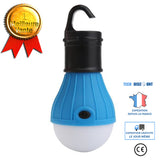 TD® Lampe de camping éclairage extérieur randonnée tente mode de commutation lumière LED alimentation 3 piles AAA couleur bleu