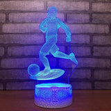 TD® 3D Illusion Nuit Lumière Jouer Au Foot Forme Touch Veilleuse 7 Couleurs Changeante Led Lampe De Table Décor Cadeaux Maison