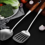 TD® Spatule à grains de bois spatule de cuisine cuillère de cuisine spatule ensemble d'ustensiles de cuisine cuillère à soupe cuillè
