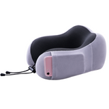 TD® Oreiller en forme de U, mousse à mémoire, oreiller de voyage adapté rebond lent, oreiller cervical gris,oreiller de sieste, port