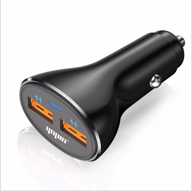 TD® Chargeur rapide voiture allume-cigare quick charge 3.0 2 port USB adaptateur prise allume cigare pour iPhone iPad Samsung GPS et
