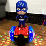 TD® Jouets de style complet  de  voiture  d'équilibre, lumière de voiture électrique  cascadeur Captain  America et  jouets musicaux