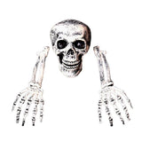 TD® Crâne et Mains de Squelette Humain / Décoration Halloween / Accessoires pour Fêtes à thème/ Horrible en plastique/ Kit Déco