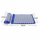 TD® Kit Tapis d'acupression 68 x 42 cm avec Oreiller Portatifs 37x15cm et Un Sac en Coton,Bleu/ Sport Fitness tapis