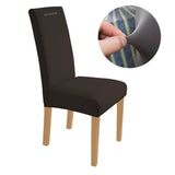 TD® Lot de 6 housses de chaises Élasthanne/ design moderne et élégant pour la décoration intérieure et extérieure, brun intemporel