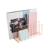 TD® Support d'organisation Art de fer en métal Trois serre-livres de bureau en grille Placage de fil de fer Support d'organisation d