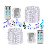 TD® USB Guirlande Lumineuse LED ,20M 200 LEDs 8 Modes Avec Télécommande, pour Jardin,Noël,Mariage,Soirée, (Blanc froid, 2pcs).
