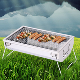TD® Gril de charbon de bois pliant en acier inoxydable fournitures de gril de barbecue gril de Camping Portable de ménage extérieur