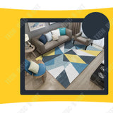 TD® Tapis maison modèle géométrique bleu jaune blanc décoration intérieur salon salle à manger chambre style design unique 160 x 230