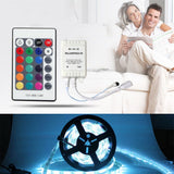 TD® Bande LED lumière colorée clignotant ruban alimentation d'énergie étanche multicolore télécommande à infrarouge lumineuse flexib
