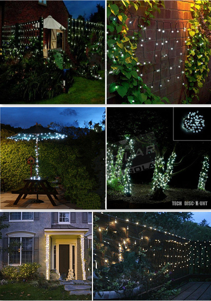 TD® Guirlande Lumineuse Solaire Sapin Noel LED Multicolore Jardin Maison Exterieur bannière banderole Mariage Anniversaire décoratio