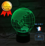 TD® 3D Lampe Illusion Optique Led Veilleuse 3D Terre Globe Led 7 Changement De Couleur Flash Light Table Chevet Bébé Sommeil VG20725