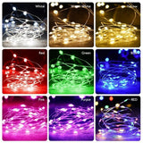 TD® Guirlande lumineuse LED à piles 10M 5M 4M 2M fil de cuivre guirlande lumineuse lumière - Modèle: 10M USB 12V Warm White