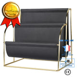 TD® Support de livre en fer Support de fichiers de bureau à domicile Support de données en cuir simple Support de revues  métal Supp