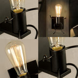TD® Support murale pour ampoule lampe en fer forgé rétro chambre de chevet allée simple créative puissance noir design original salo
