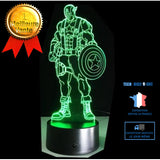 TD® Lampe optique poser décoratif tactile couleur illusion optique modèle captain america - faible consommation câble USB 3 piles AA