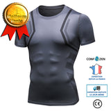 T-shirt à manches courtes pour hommes à manches courtes et à manches courtes pour l'entraînement sportif  respirant à séchage