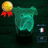 TD® Veilleuse 3D Led Lampe Mignon Chien Led Night Light 7 Couleurs Changeantes Sharpei Chien Lampe De Table Animaux Lumières Enfants