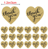 TD® Papier kraft Merci étiquettes adhésives Merci autocollants 500 étiquettes par rouleau Fournitures de bureau d'apprentissage à