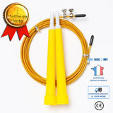 TD® Corde à sauter poignée en plastique fil corde à sauter sport adulte équipement de fitness perte de poids corde à sauter jaune