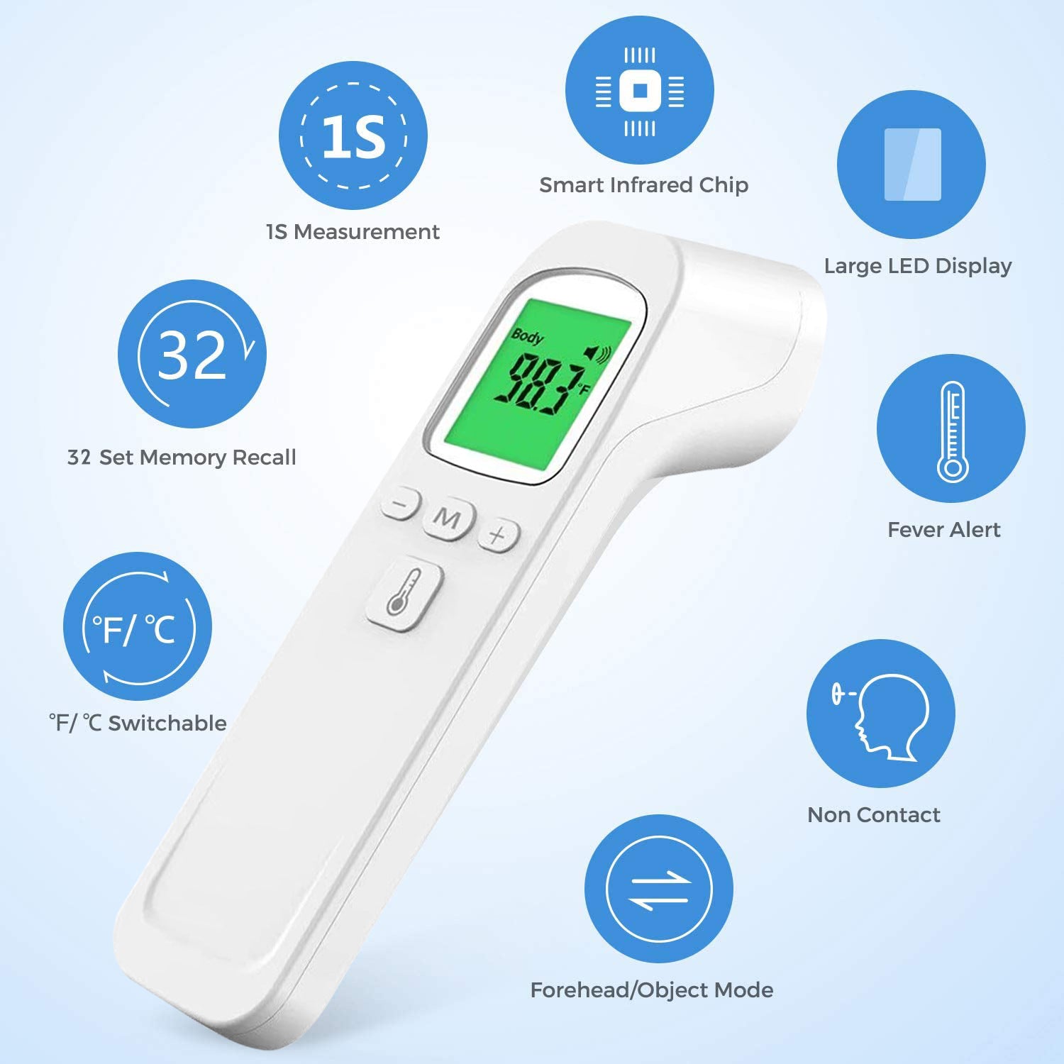 TD® Thermomètre frontal électronique portatif infrarouge Thermomètre électronique médical sans contact Thermomètre portatif