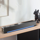 TD® Haut-parleur d'ordinateur maison bureau bande de bureau caisson de basses filaire USB câblage audio Bluetooth noir