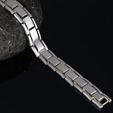 TD® Bijoux Bracelet argen or  pour hommes-bracelet avec motif dorée pour cadeau homme-bijoux magnétique