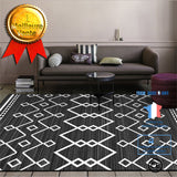TD® Moderne à la mode nordique simple et vieux triangle de diamant gris et noir chambre d'hôtes cuisine tapis de chevet tapis