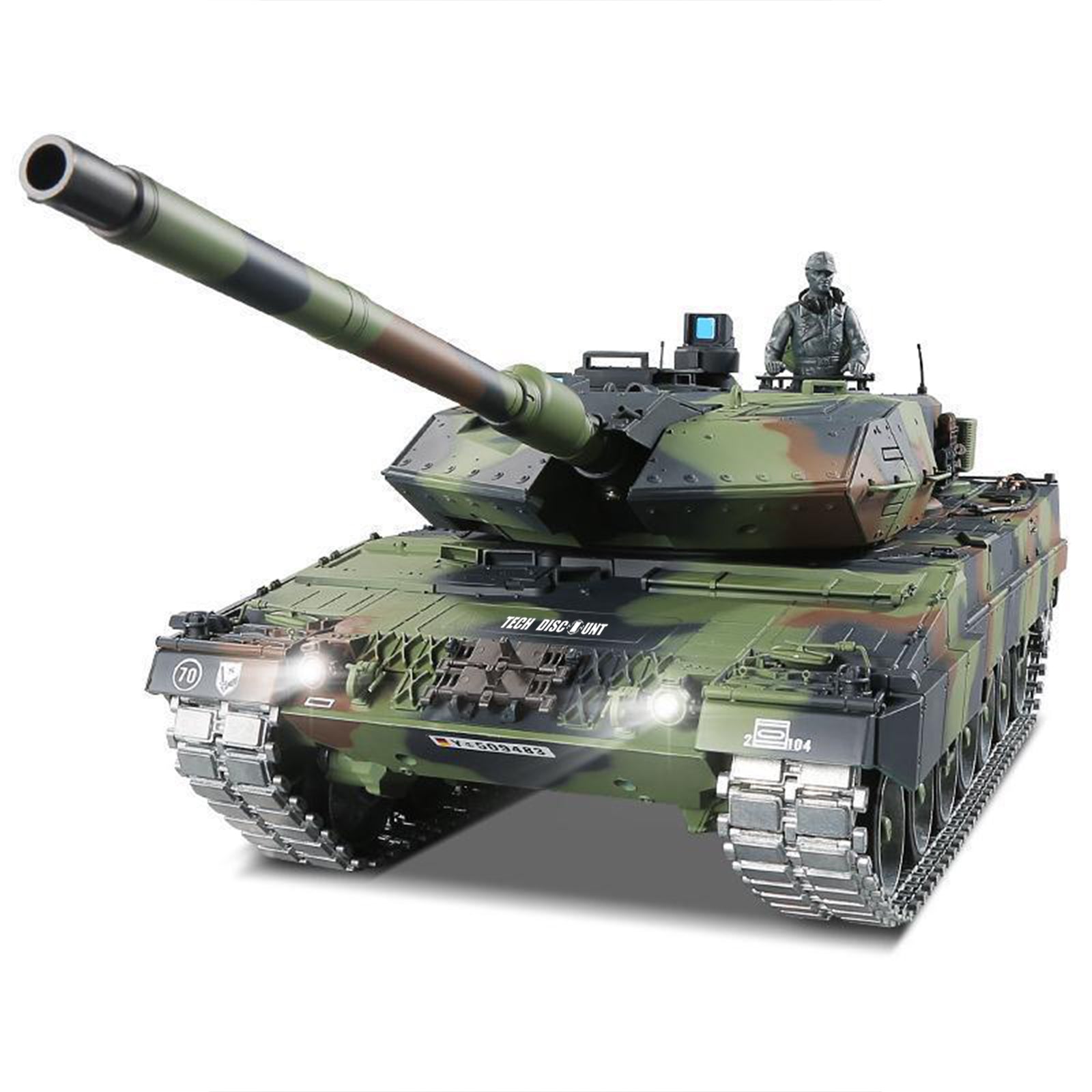BAUBAUPLAY Char RC, 1:16 2.4G Char Télécommandé Simulation de Char Allemand Leopard G, RC Tank Véhicule Militaire Réservoir Télécommandé avec Lumières BAUBAUPLAY Char RC, 1:16 2.4G Char Télécommandé Simulation de Char Allemand Leopard G, RC Tank Véhicule Militaire Réservoir Télécommandé avec Lumières