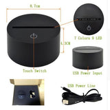 TD® Lampe optique poser décoratif tactile 7 couleurs illusion optique - modèle skate - faible consommation câble USB ou 3 piles AAA