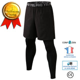 Pantalons de sport Pantalons de sport pour hommes faux deux pantalons d'entraînement basket-ball à double couche pantalons fi